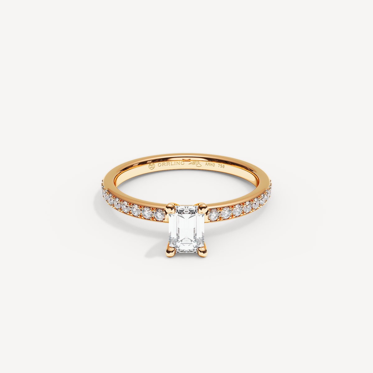 027) REFELLECANAL92-2. Smaragd 0,50 + 0,01 sidstenar | Rose Gold | View 0