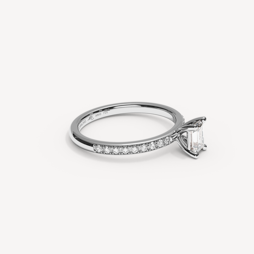 027) REFELLECANAL92-2. Smaragd 0,50 + 0,01 sidstenar | White Gold | View 1