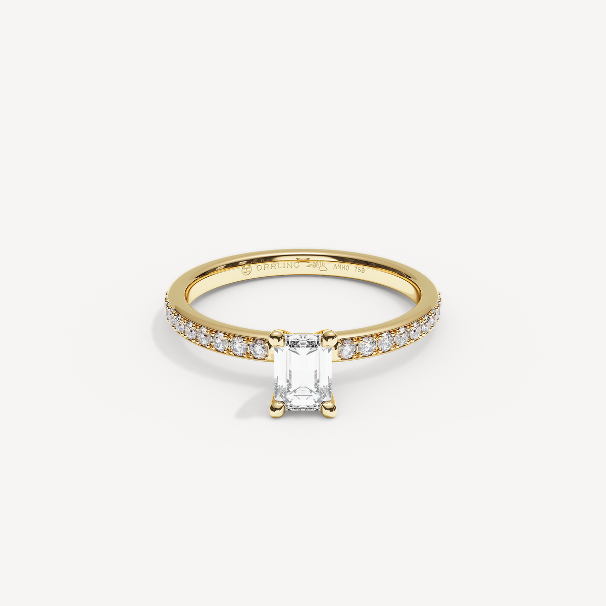 027) REFELLECANAL92-2. Smaragd 0,50 + 0,01 sidstenar | Yellow Gold | View 0
