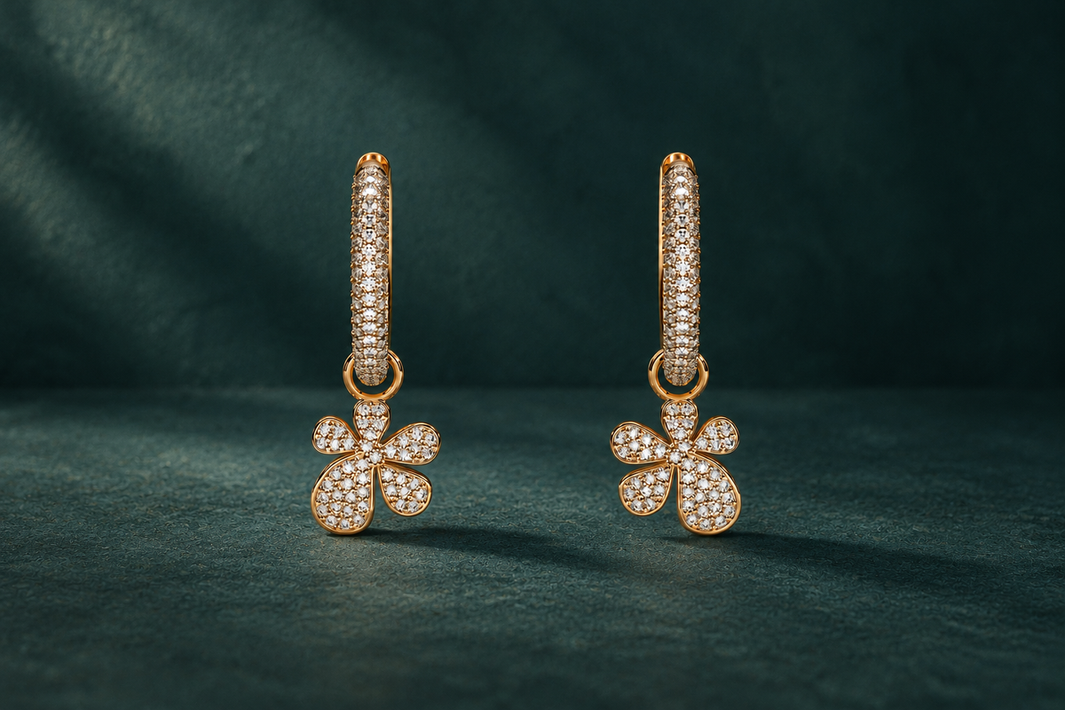 Orrling earrings in deep teal editorial setting