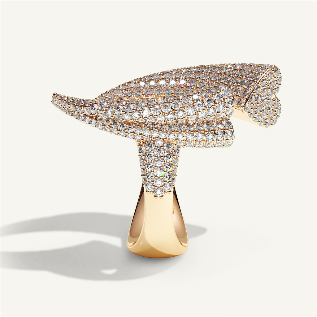 Griffe Couple Pavé Ring in 18K rose gold, product view