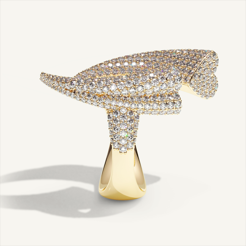 Griffe Couple Pavé Ring in 18K yellow gold, product view