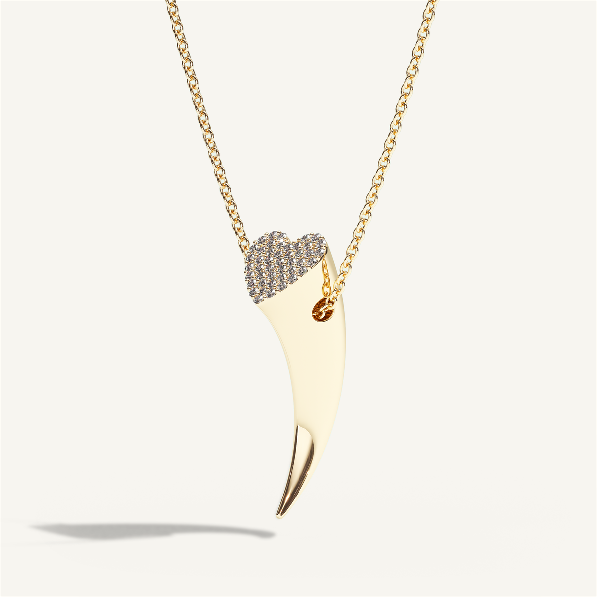 Griffe One Pavé Necklace in 18K yellow gold, product view