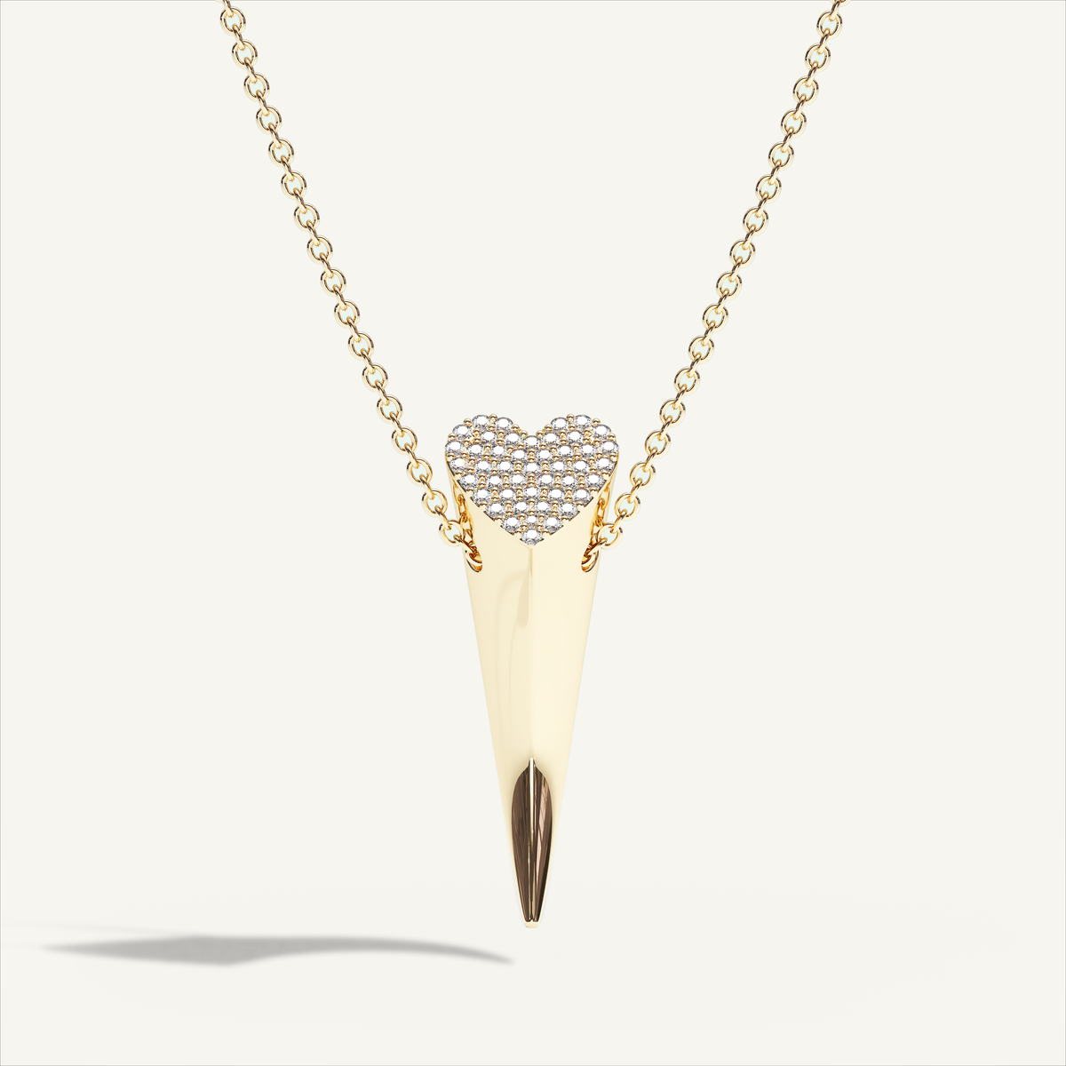 Griffe One Pavé Necklace in 18K yellow gold, product view
