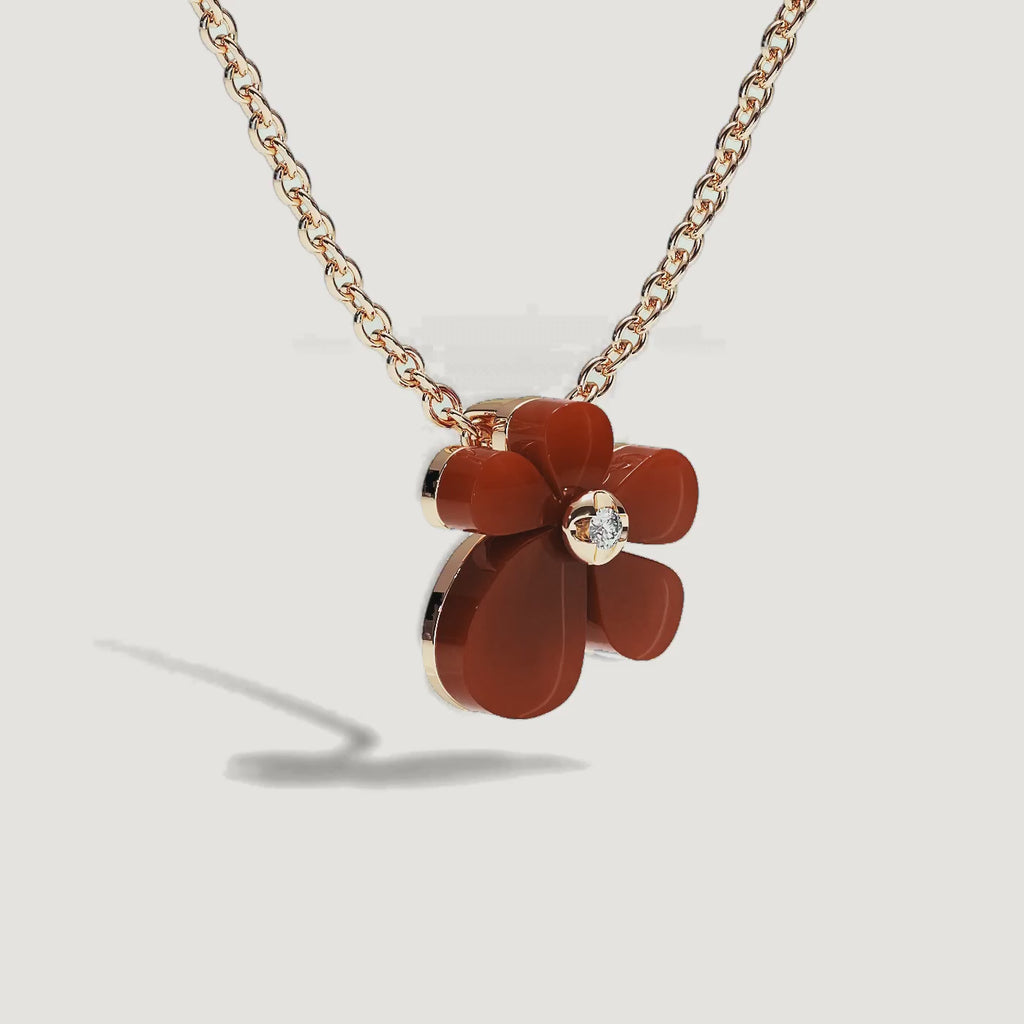 Gisela Carnelian Solitaire Necklace