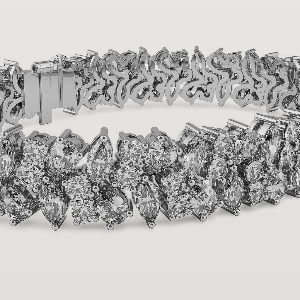 3 Row Mosaic Diamond Bracelet