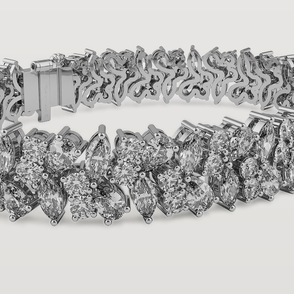 3 Row Mosaic Diamond Bracelet