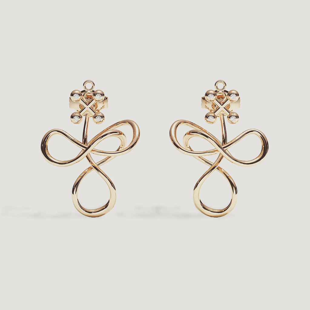 Barbelle Tangle Ear Pendant — Rose Gold — 360° rotation