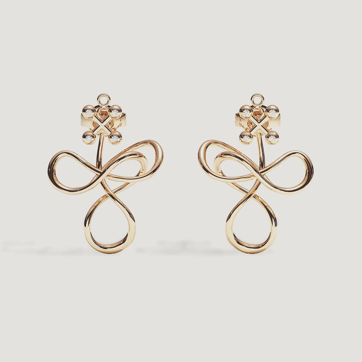 Barbelle Tangle Ear Pendant — Rose Gold — 360° rotation