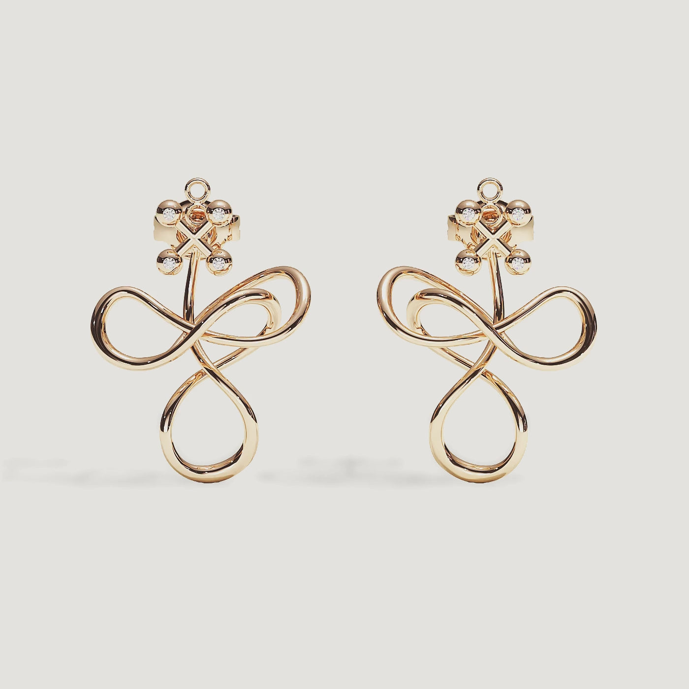 Barbelle Tangle Ear Pendant — Rose Gold — 360° rotation
