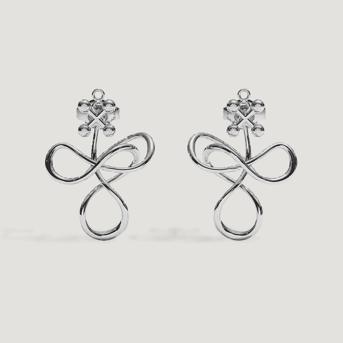 Barbelle Tangle Ear Pendant — White Gold — 360° rotation