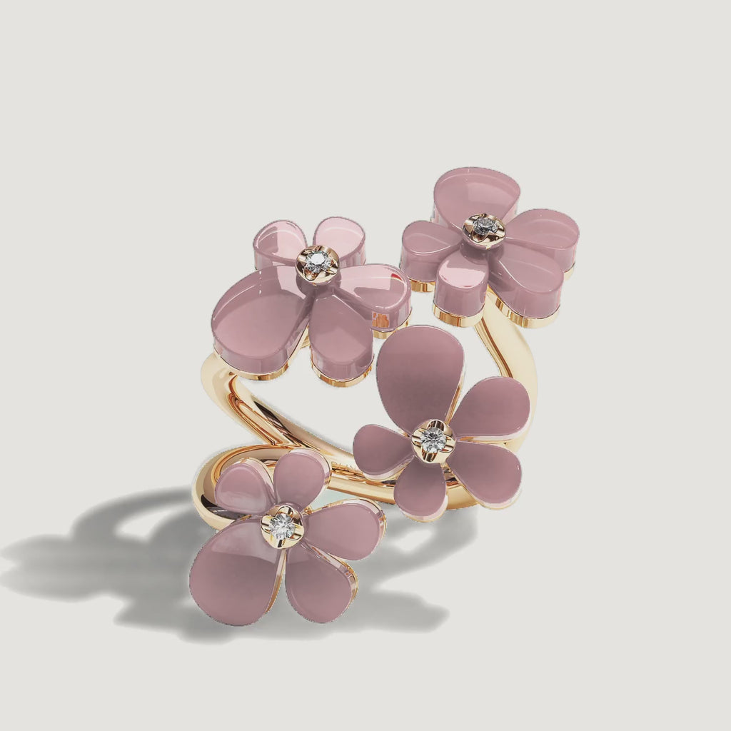 Gisela Rose Quartz Tetra Ring