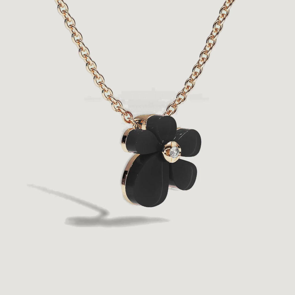 Gisela Onyx Solitaire Necklace