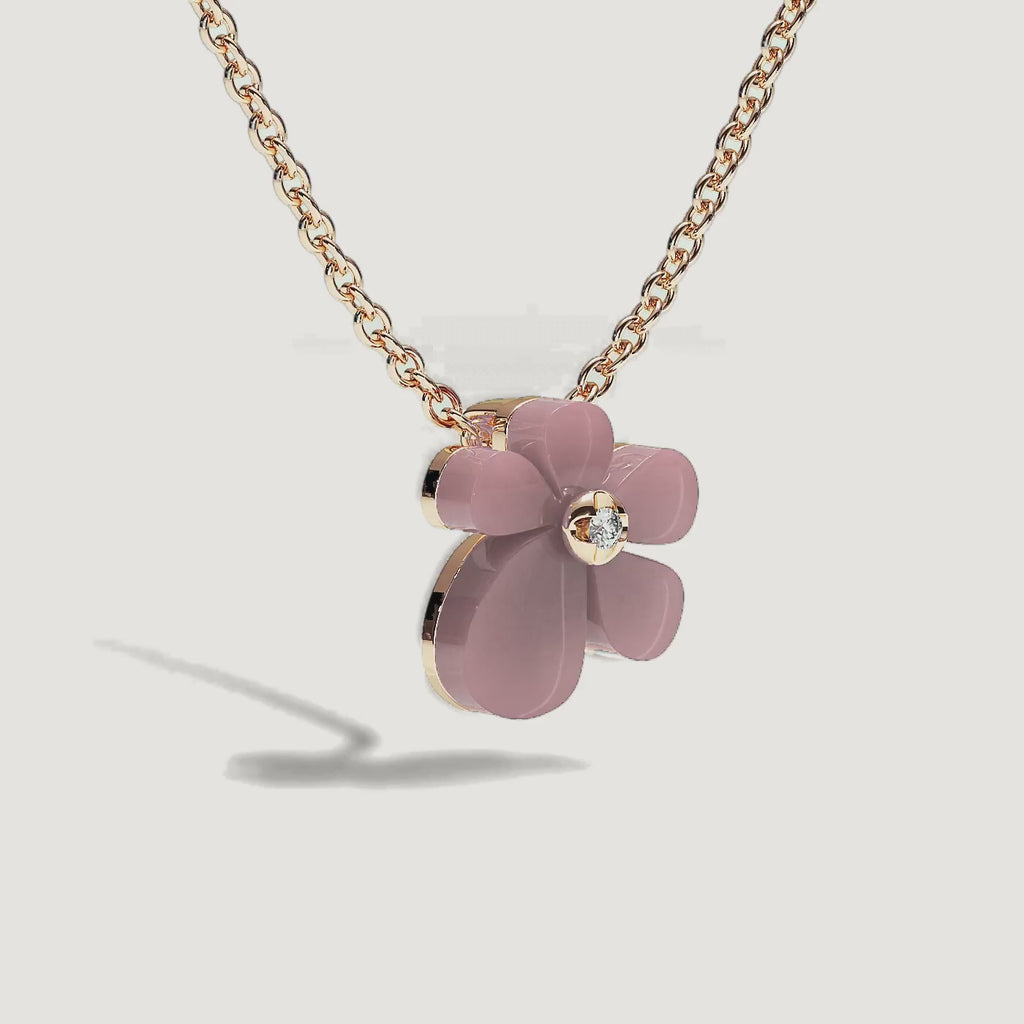 Gisela Rose Quartz Solitaire Necklace