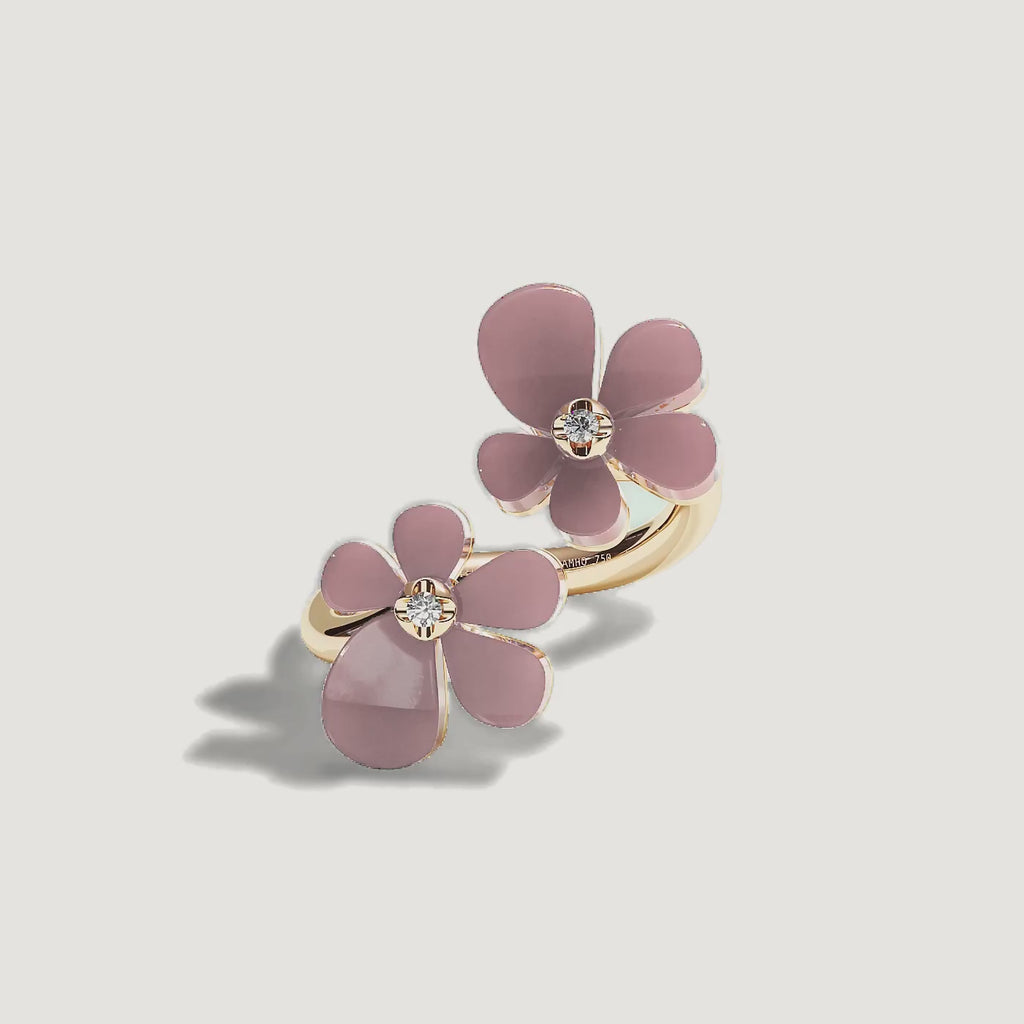 Gisela Rose Quartz Siblings Ring