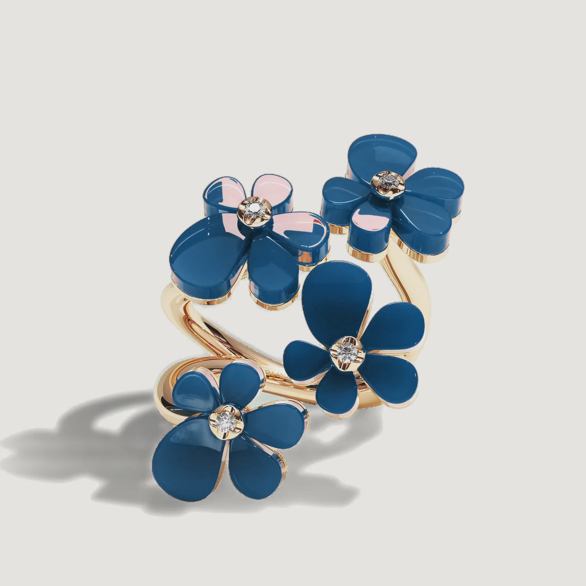 Gisela Blue Agate Tetra Ring