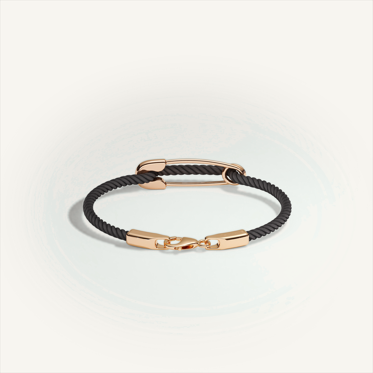 DEEP TEAL Rebel Pin Chord Bracelet — 18K Gold · Polished, Black cord