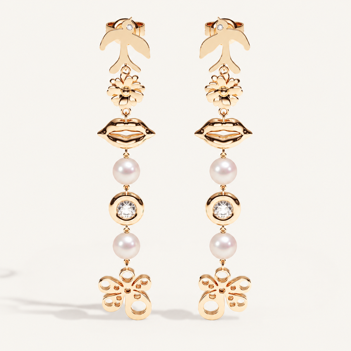 Rite of Spring Stud & Story – Akoya pearls – front