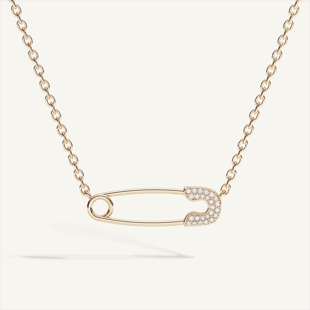 Safe Pin Pavé Necklace — product view