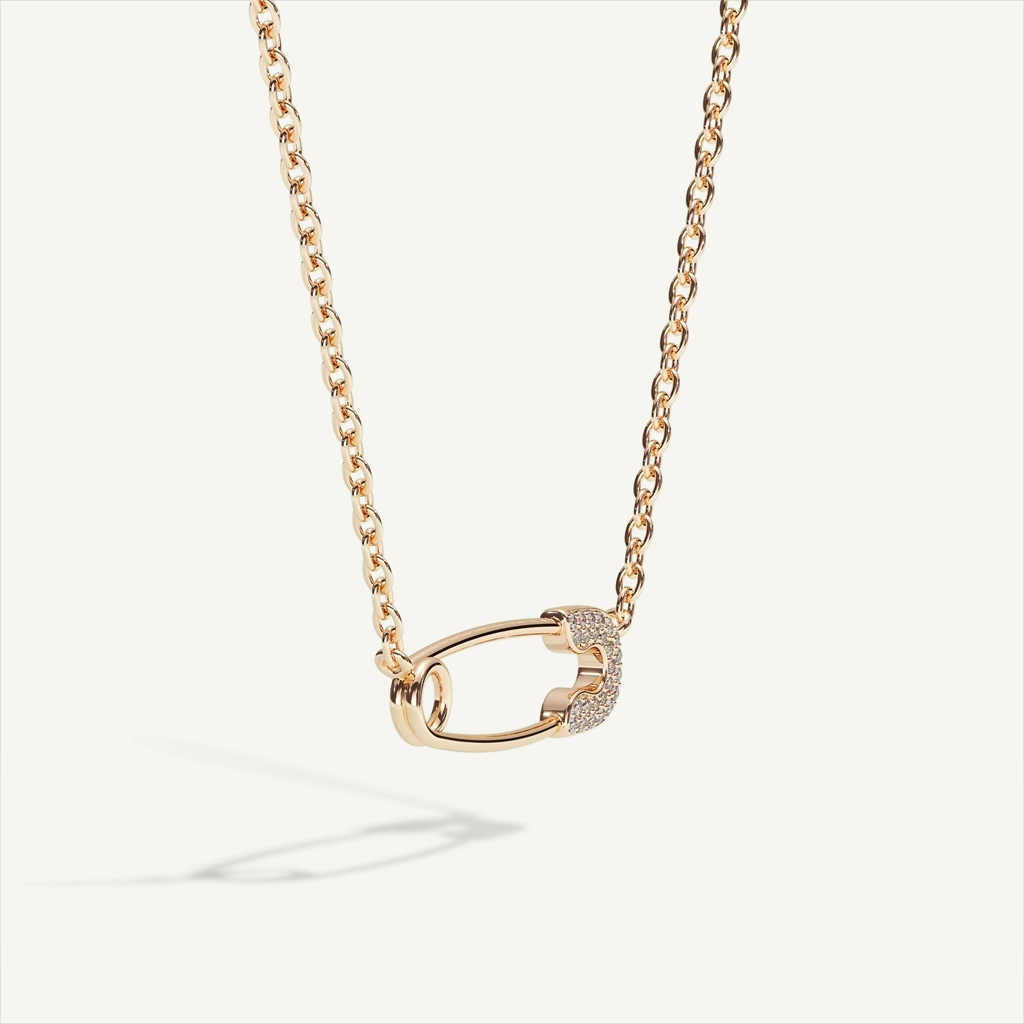 Safe Pin Pavé Necklace — product view