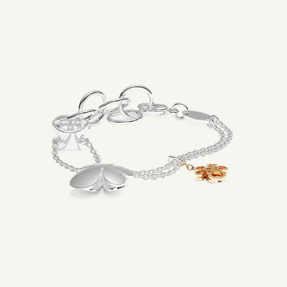 Gisela Flower Charm Double Chain Bracelet