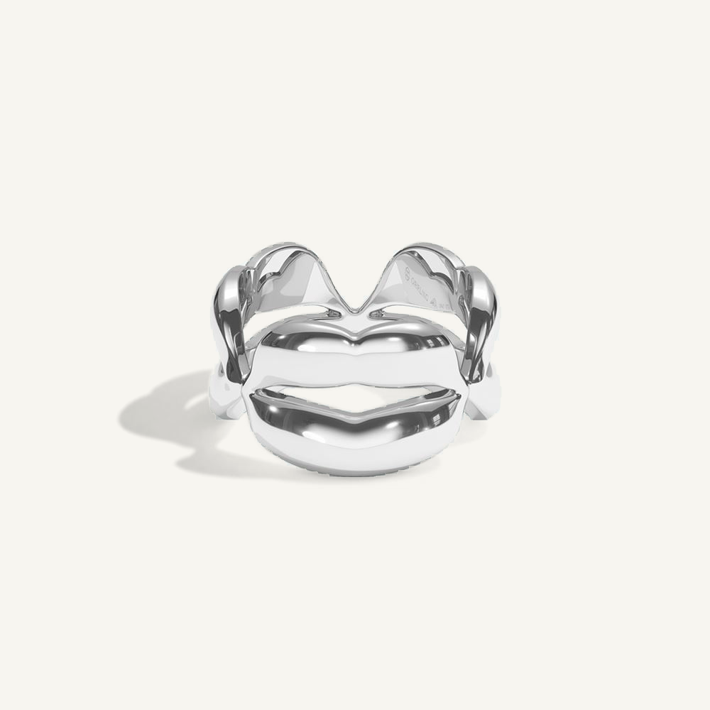 Vermilion Zone Triplicate Silver Ring