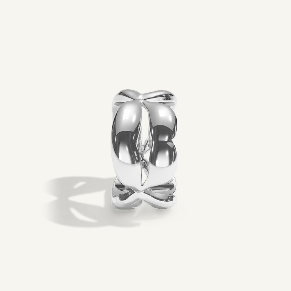 Vermilion Zone Triplicate Silver Ring