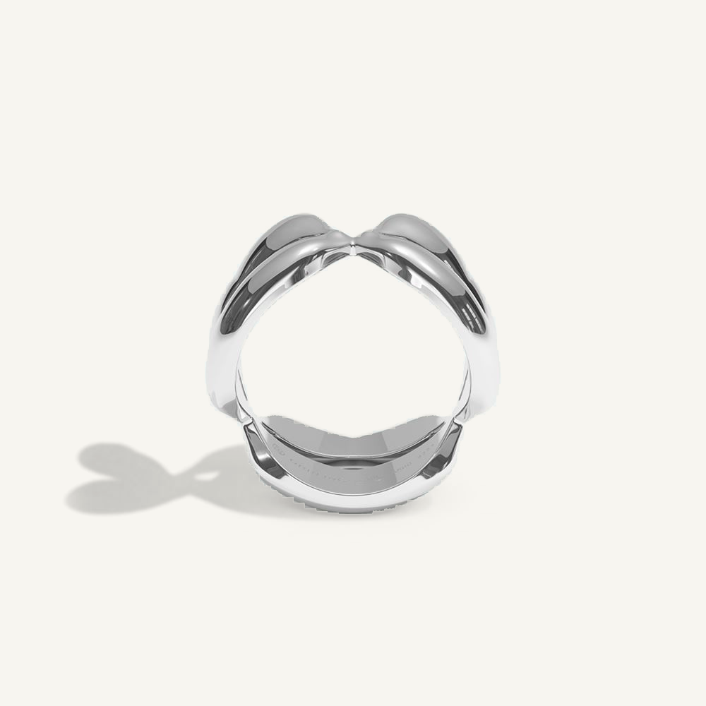 Vermilion Zone Triplicate Silver Ring