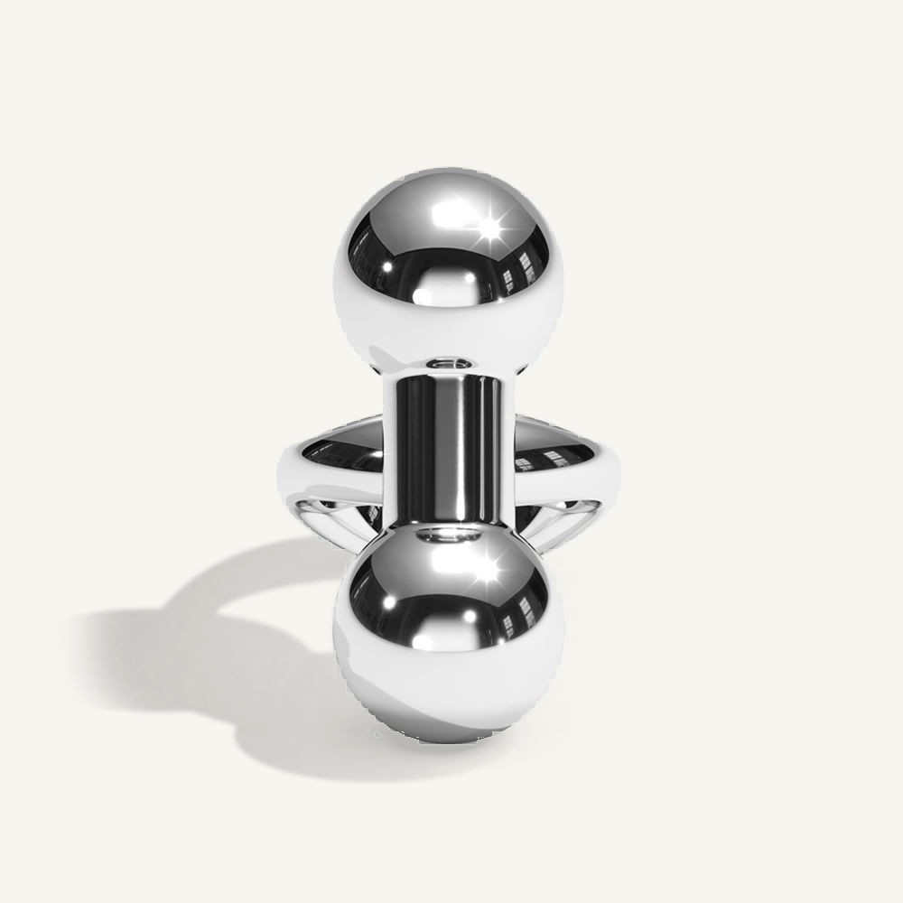 Barbelle One Silver Ring