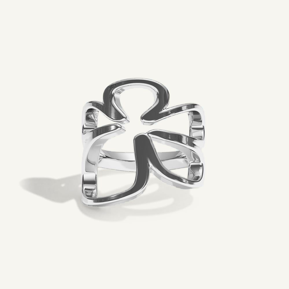 Bloom Open Silver Ring