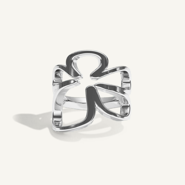 Bloom Open Silver Ring