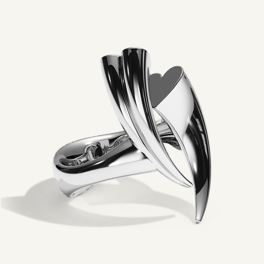 Amour Griffe Couple Silver Ring