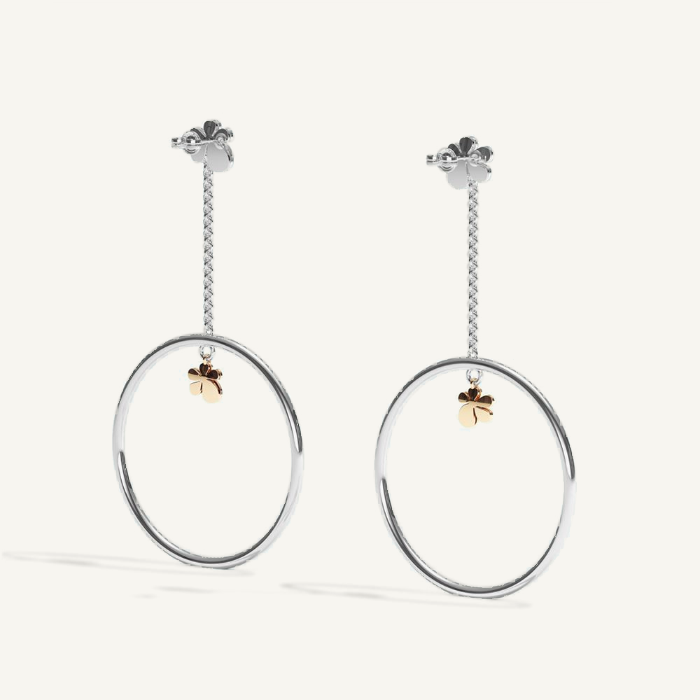 Gisela Multi Flower Loop Earrings – Silver & Red Gold