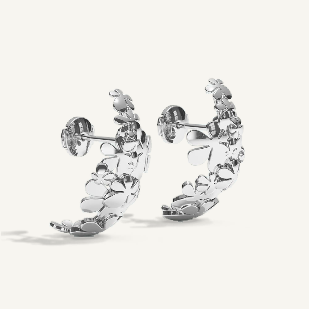 Gisela Multi Flower Silver Ear Cuff