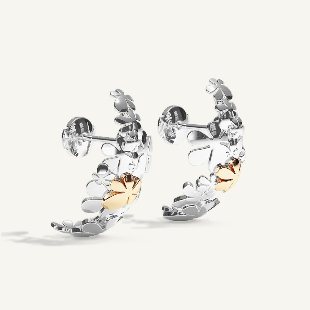 Gisela Multi Flower Ear Cuff – Silver & Gold