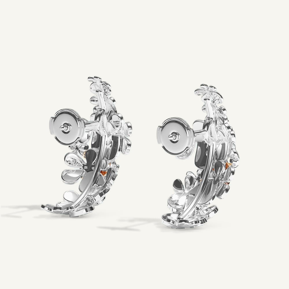 Gisela Multi Flower Ear Cuff – Silver & Gold