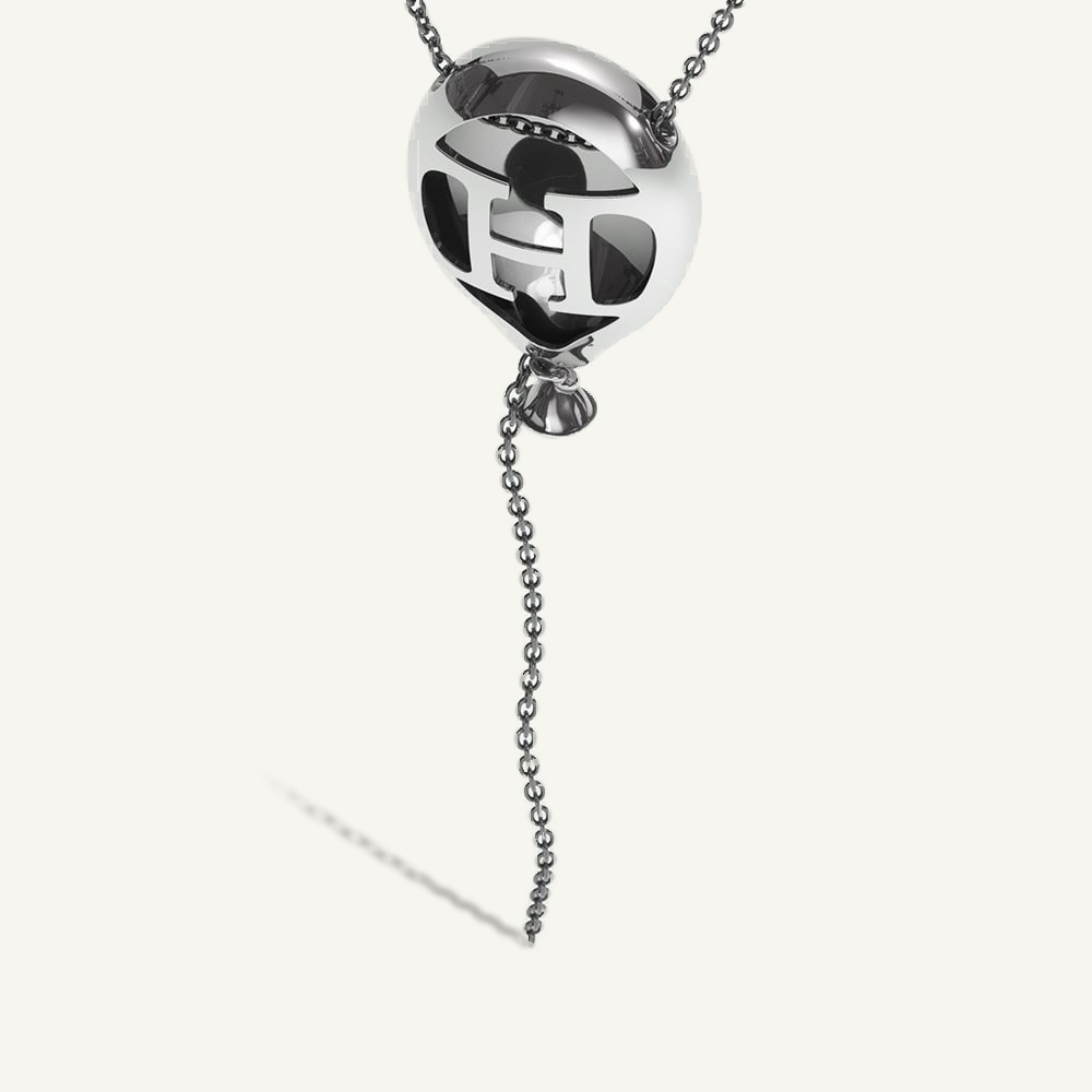 Ballon Charm Necklace Silver