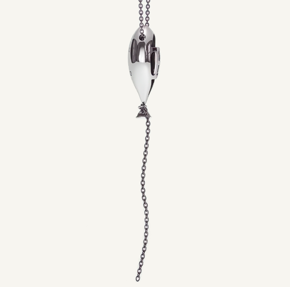 Ballon Charm Necklace Silver