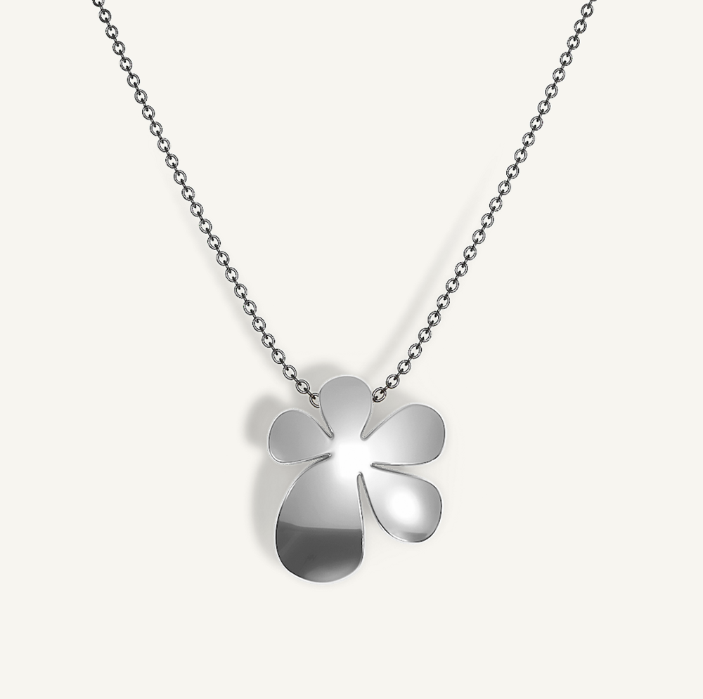 Bloom Solitaire Grand Silver Necklace