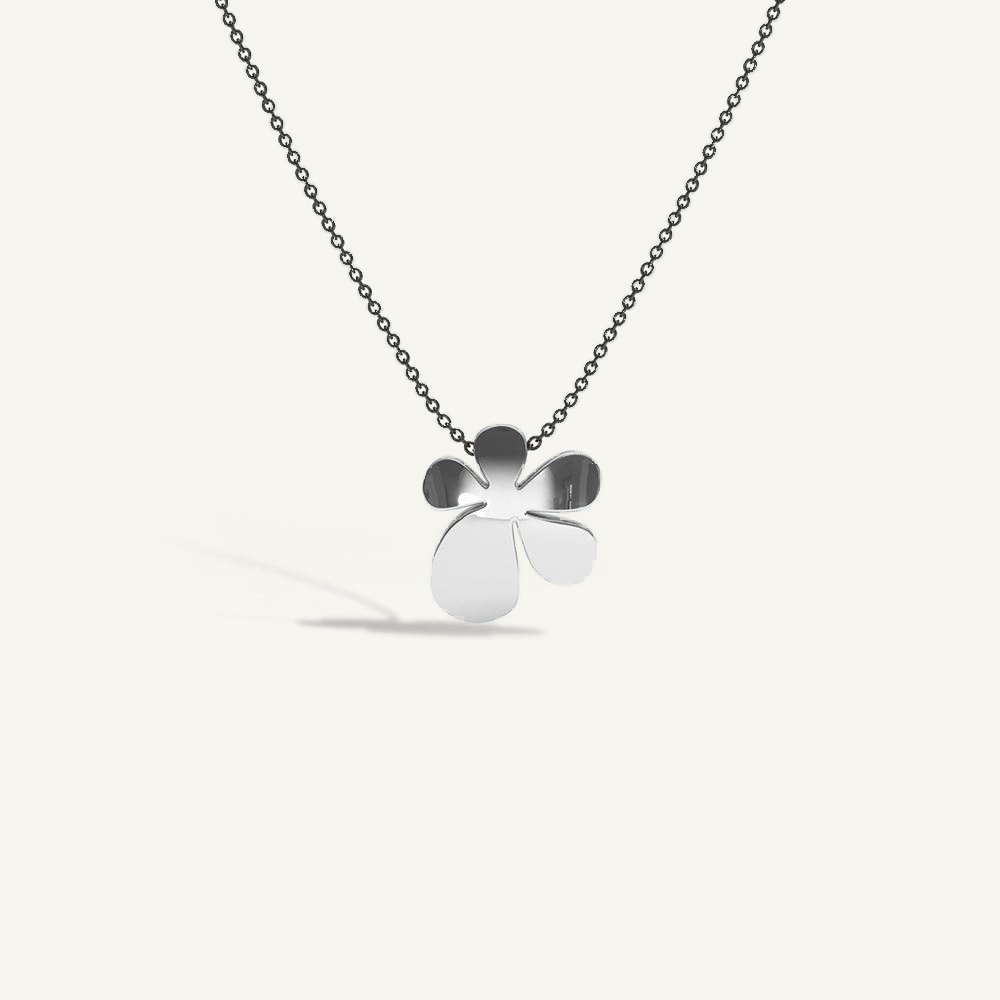 Gisela Solitaire Silver Necklace