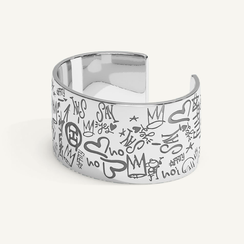 Mural Bangle Silver