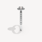 SOLAREBARI M22 halo with side diamonds, white gold, 0.50 ct centre, view 4.