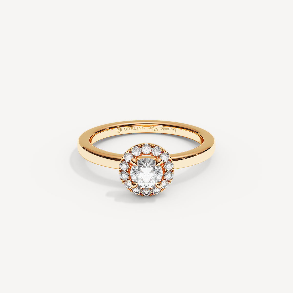SOLAREBARI M22 small halo, rose gold, view 1.