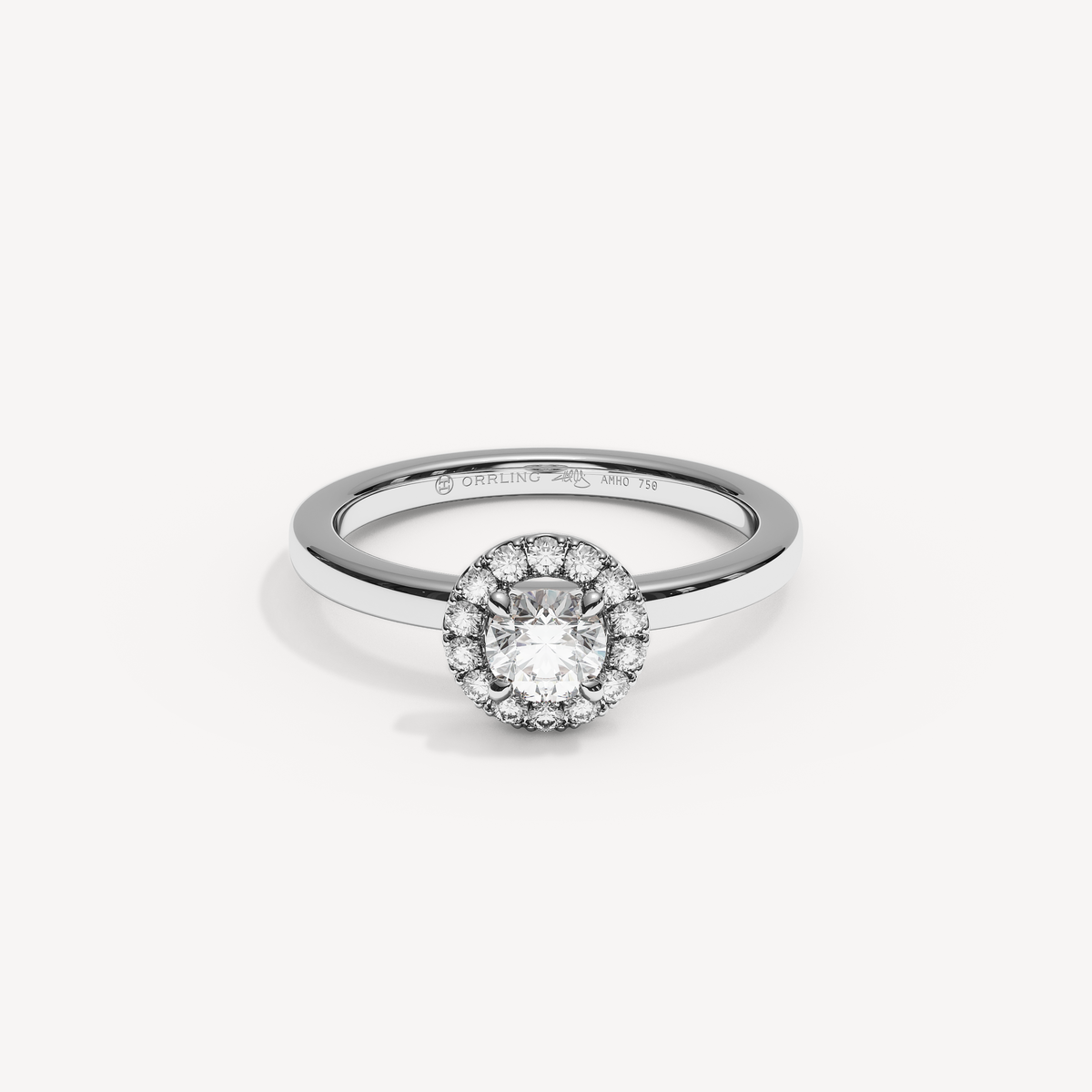 SOLAREBARI M22 small halo, white gold, view 1.
