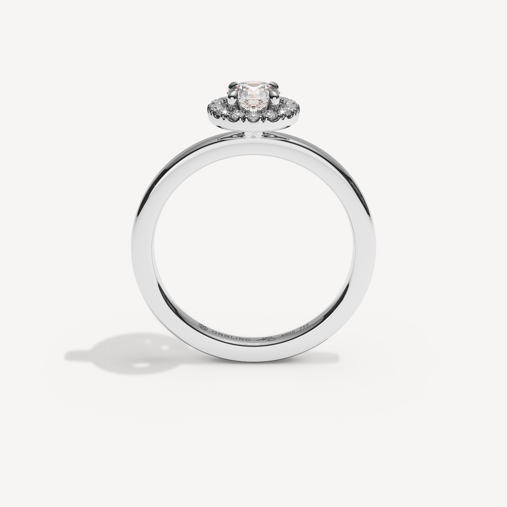SOLAREBARI M22 small halo, white gold, view 3.