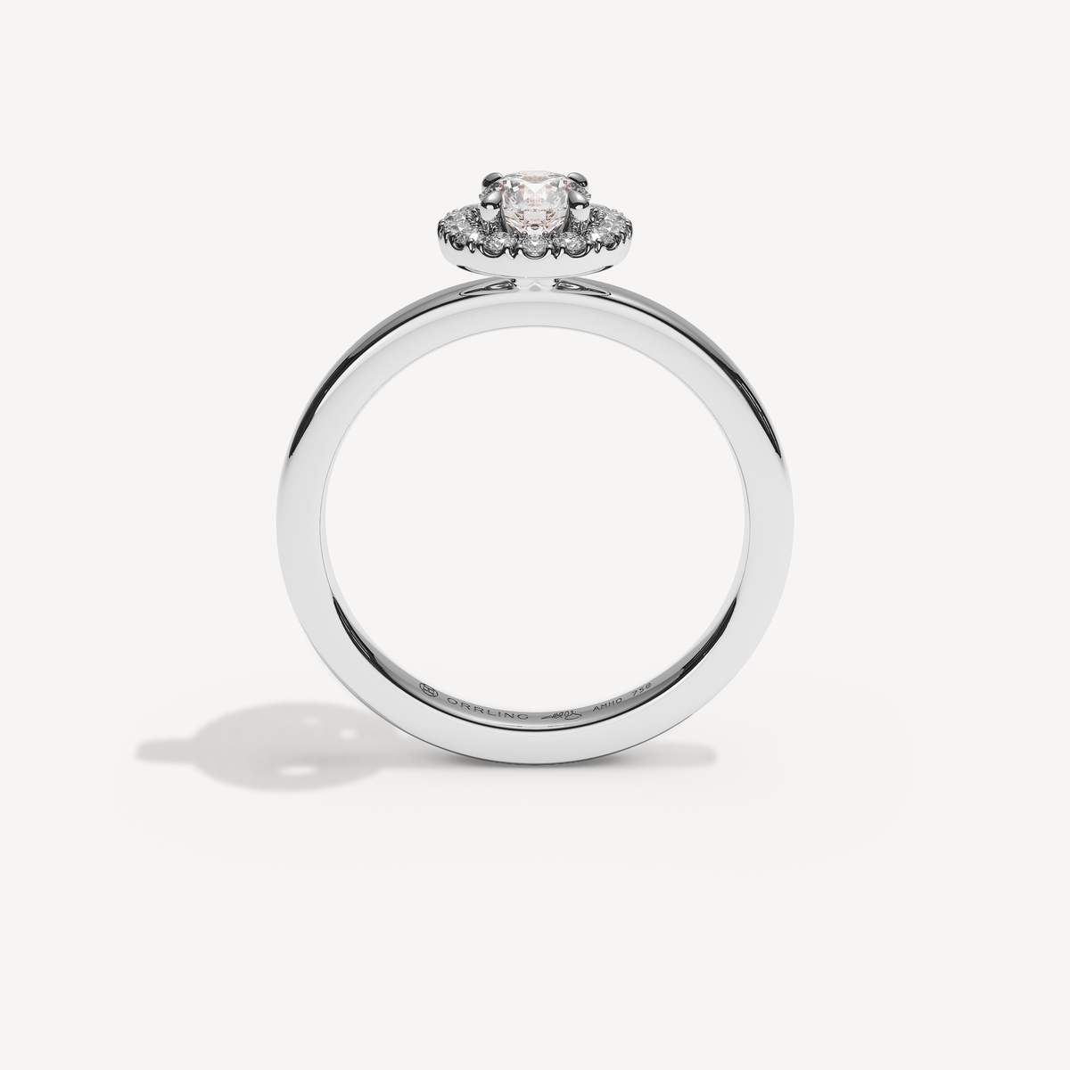 SOLAREBARI M22 small halo, white gold, view 3.